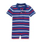 Ralph Lauren Striped Cotton Polo Shortall Chalet Blue Multi 18m