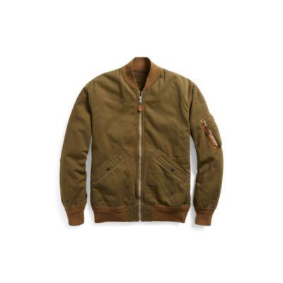 Ralph Lauren Cotton Twill Bomber Jacket Olive