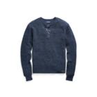 Ralph Lauren Waffle-knit Cotton Henley Midnight Navy Heather