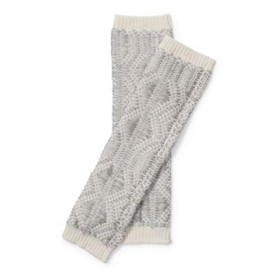 Ralph Lauren Fingerless Metallic Gloves Cream/platinum