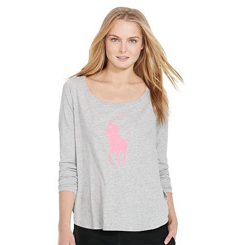 Ralph Lauren Pink Pony Pink Pony Long-sleeve Tee Heather Grey