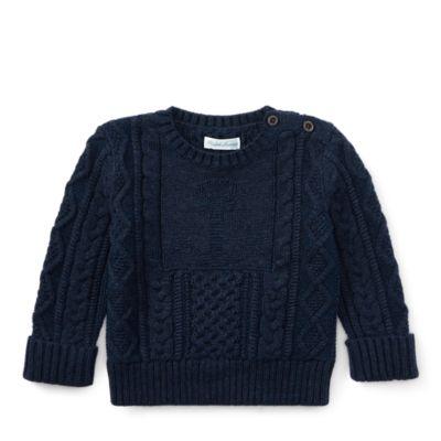 Ralph Lauren Anchor Cotton Crewneck Sweater Hunter Navy 9m