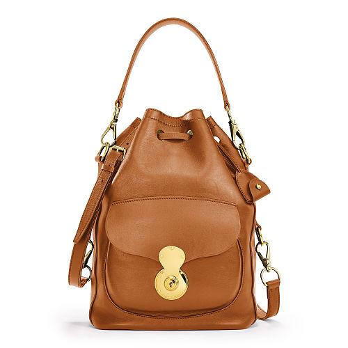 Ralph Lauren Nappa Ricky Drawstring Bag Rl Gold