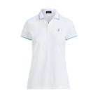 Ralph Lauren Tailored Fit Golf Polo Shirt Pure White W Cabana Blue