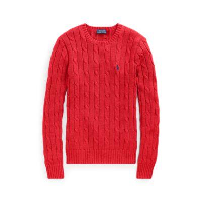 Ralph Lauren Cable-knit Cotton Sweater New Red
