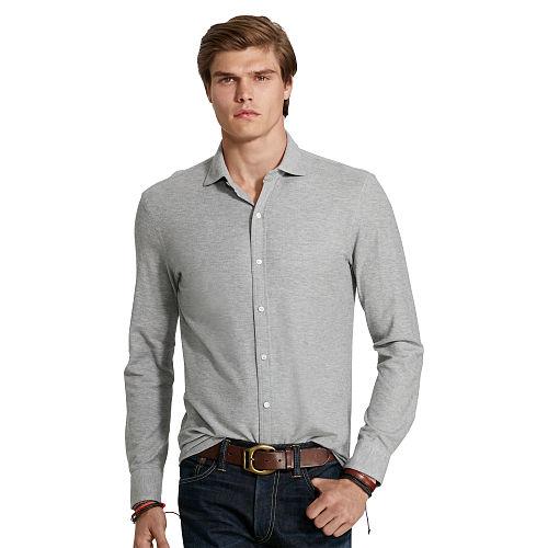 Polo Ralph Lauren Cotton Jacquard Sport Shirt Andover Heather