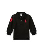 Ralph Lauren Cotton Mesh Long-sleeve Polo Polo Black 3m