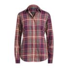 Ralph Lauren Plaid Cotton Twill Shirt Red Multi Sp