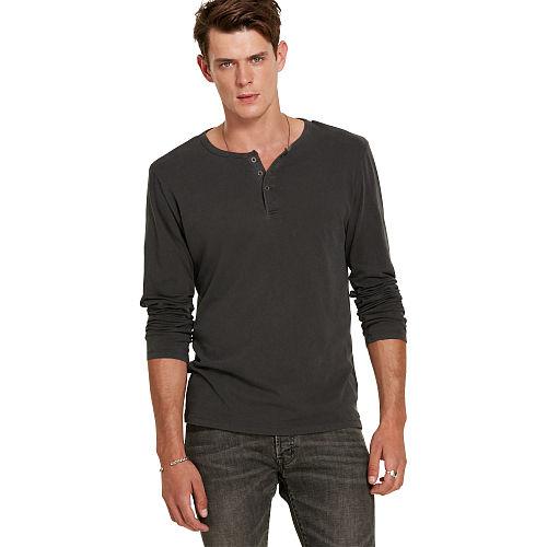 Ralph Lauren Denim & Supply Cotton Jersey Henley Polo Black