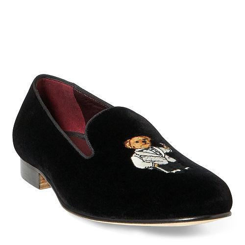 Ralph Lauren Martini Bear Velvet Slipper