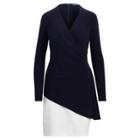 Ralph Lauren Two-tone Overlay Dress Cream/lh Nvy