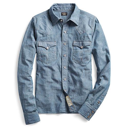 Ralph Lauren Rrl Chambray Western Shirt