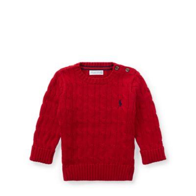 Ralph Lauren Cable-knit Cotton Sweater Ralph Red 6m