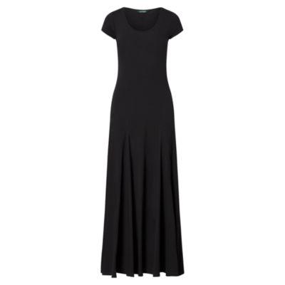 Ralph Lauren Jersey Scoopneck Maxidress Polo Black