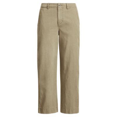 Ralph Lauren Cropped Wide-leg Chino Pant Green