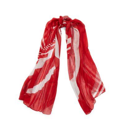 Ralph Lauren Striped Silk Scarf Red