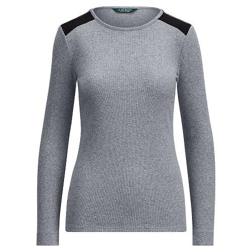 Ralph Lauren Lauren Zip-shoulder Crewneck Top