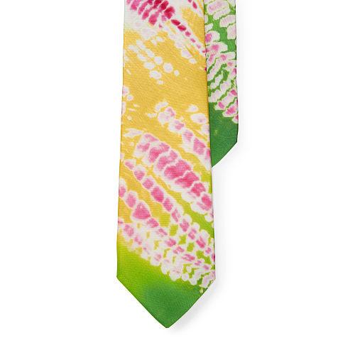 Polo Ralph Lauren Tie-dye Silk Narrow Tie Pink/green