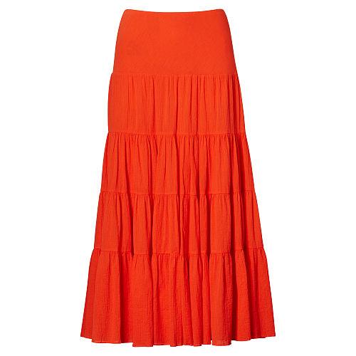 Ralph Lauren Lauren Petite Cotton Gauze Maxiskirt Sunset Orange