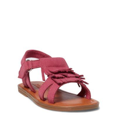 Ralph Lauren Alana Fringed Sandal Pink Microfiber