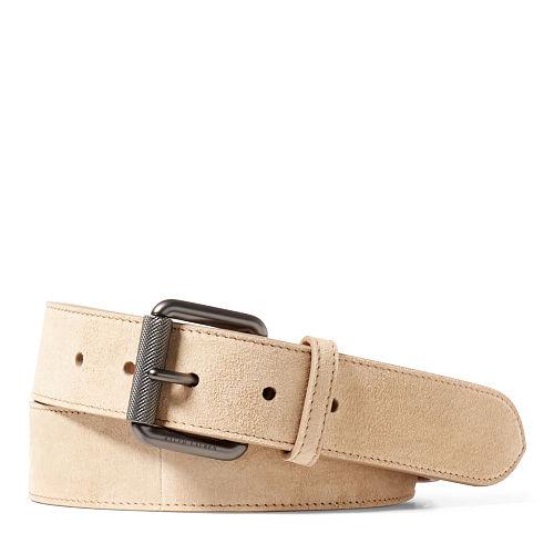 Ralph Lauren Suede Roller-buckle Belt Desert Stone