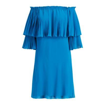 Ralph Lauren Overlay Georgette Dress Maremma Blue