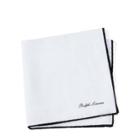 Ralph Lauren Tipped Linen Pocket Square White/black