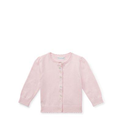 Ralph Lauren Floral Cotton Cardigan Hint Of Pink Heather 18m