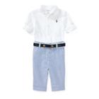 Ralph Lauren Shirt, Belt & Pant Set White 3m