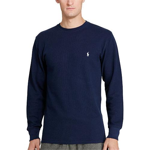 Polo Ralph Lauren Waffle-knit Crewneck Thermal Cruise Navy