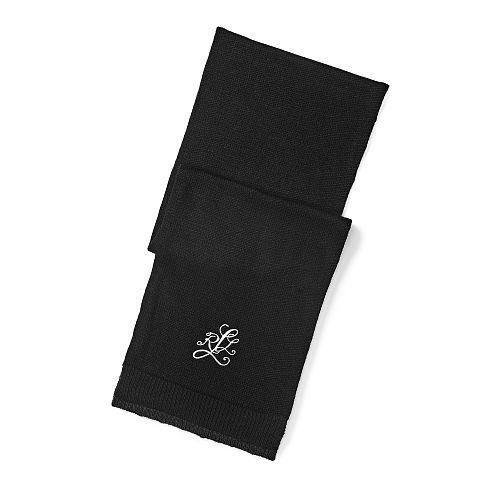 Ralph Lauren Lauren Monogram Scarf Black/dark Charcoal