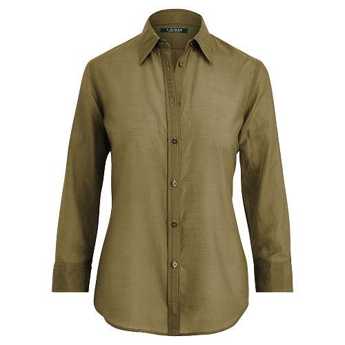 Ralph Lauren Lauren Cotton-silk Button-down Shirt