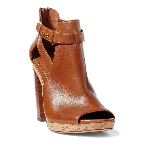 Ralph Lauren Lauren Fiana Leather Sandal Polo Tan