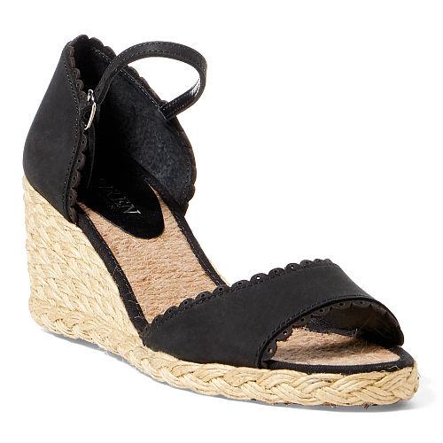 Ralph Lauren Lauren Chrissie Suede Espadrille Black
