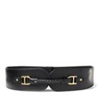 Ralph Lauren Lauren Wide Faux-leather Stretch Belt Black