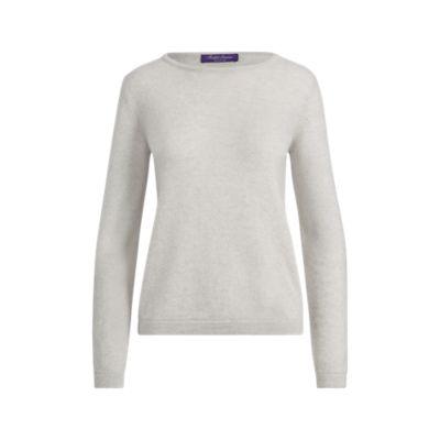 Ralph Lauren Cashmere Crewneck Sweater Pale Grey Melange