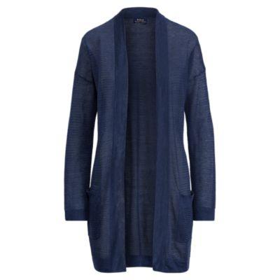 Ralph Lauren Linen Open-front Cardigan New Navy