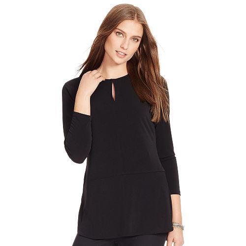 Ralph Lauren Lauren Keyhole Jersey Top Black