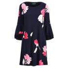 Ralph Lauren Flutter-sleeve Floral Dress Lighthouse Navy