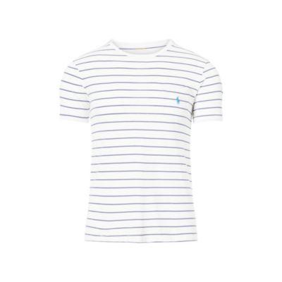 Ralph Lauren Custom Fit Striped T-shirt White/yale Blue