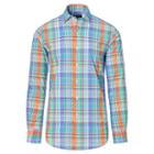 Polo Ralph Lauren Plaid Cotton Poplin Shirt Blue/orange Multi
