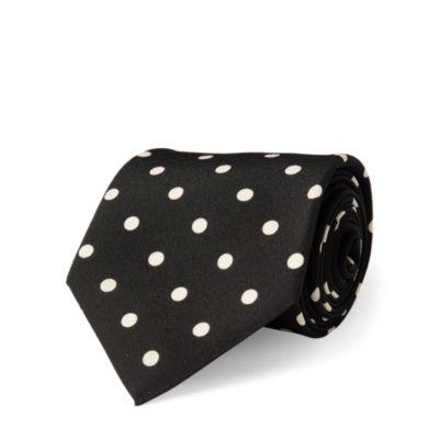 Ralph Lauren Polka-dot Silk Crepe Tie Black