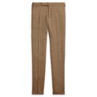 Ralph Lauren Polo Tick-weave Suit Trouser Bro/tan W/green And Oran