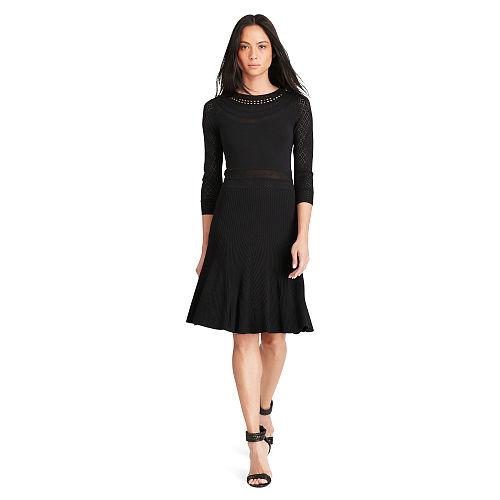 Polo Ralph Lauren Pointelle-knit Sweater Dress Black