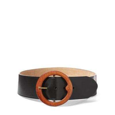 Ralph Lauren Lennox Wood-buckle Belt Black