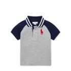 Ralph Lauren Cotton Mesh Polo Shirt Andover Heather 12m