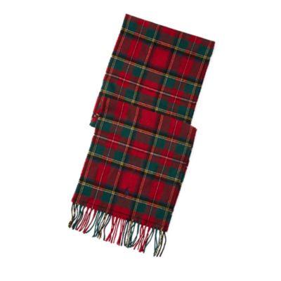 Ralph Lauren Tartan Wool Scarf Red Stewart