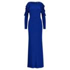 Ralph Lauren Jersey Cold-shoulder Gown Tidal Blue