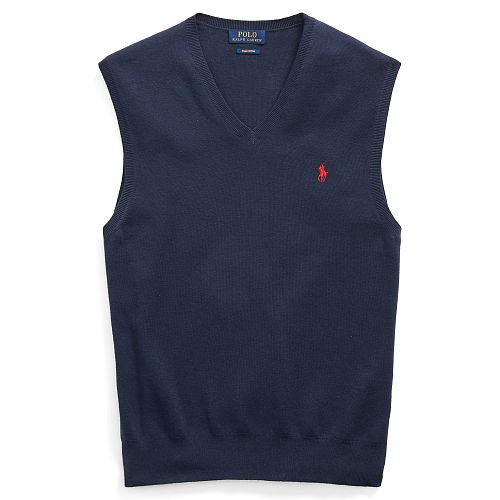 Polo Ralph Lauren Cotton V-neck Vest Newport Navy