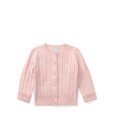 Ralph Lauren Cable-knit Cotton Cardigan Pink 6m
